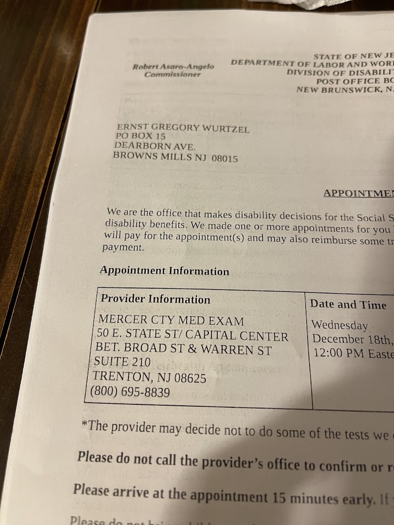 Mercer County Medical Evltns – Trenton